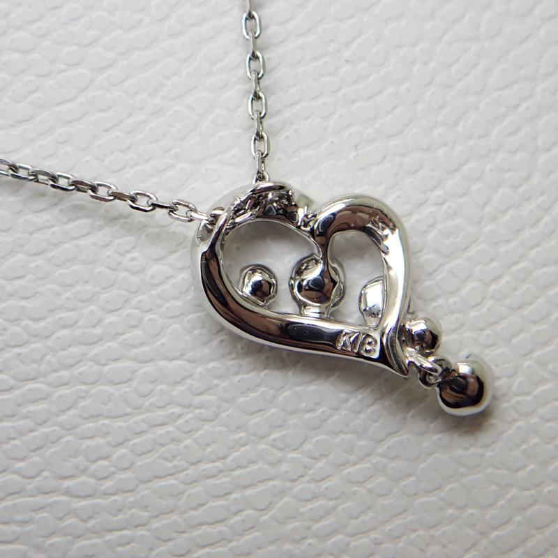 ヴァンドーム青山　k18 ホワイトゴールド　ハートネックレス　ダイヤモンド Vendome Aoyama ヴァンドーム青山 K18 ホワイトゴールド ダイヤモンド