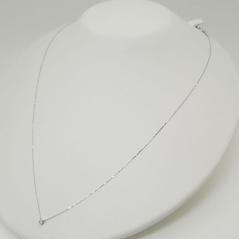 4℃(ヨンドシー)ダイヤモンドK10ホワイトゴールド(WG)ネックレス 4℃（ヨンドシー） 【美品】4℃ K10WG ホワイトゴールド ダイヤモンド付