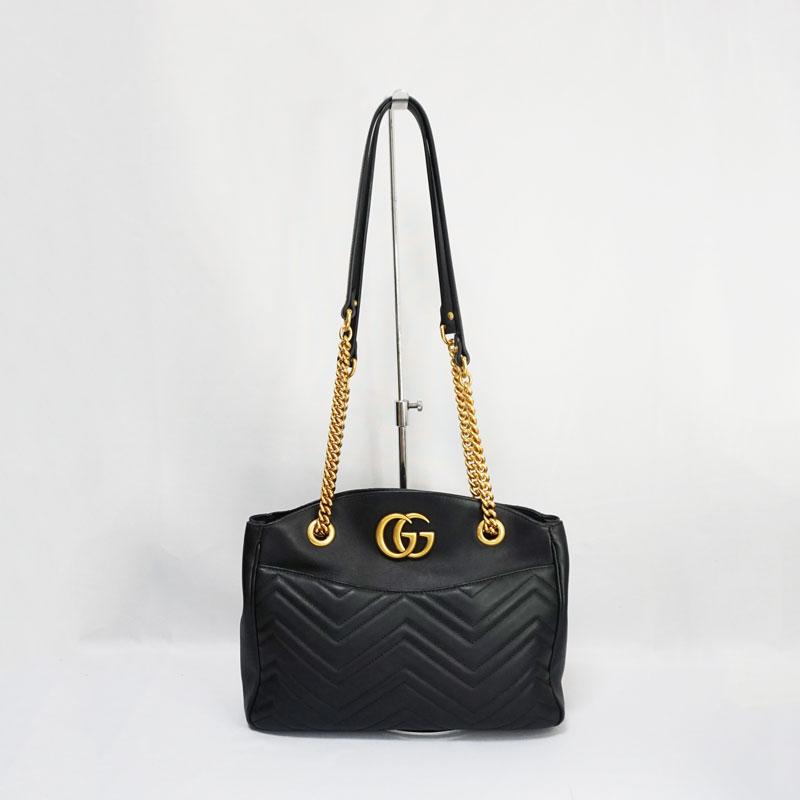 GUCCI グッチGG マーモント美品ショルダーバッグブラック