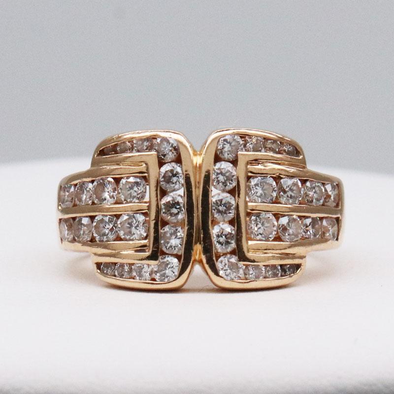 K18 ダイヤモンド付デザインリング 医協 No.1052 D1.2ct 日本サイズ#12