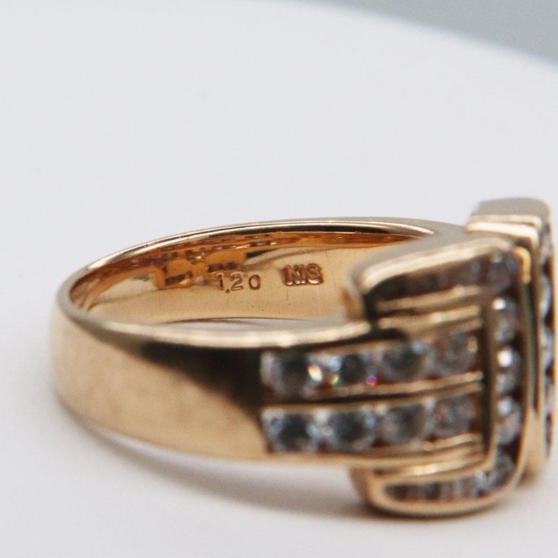 K18 ダイヤモンド付デザインリング 医協 No.1052 D1.2ct 日本サイズ#12