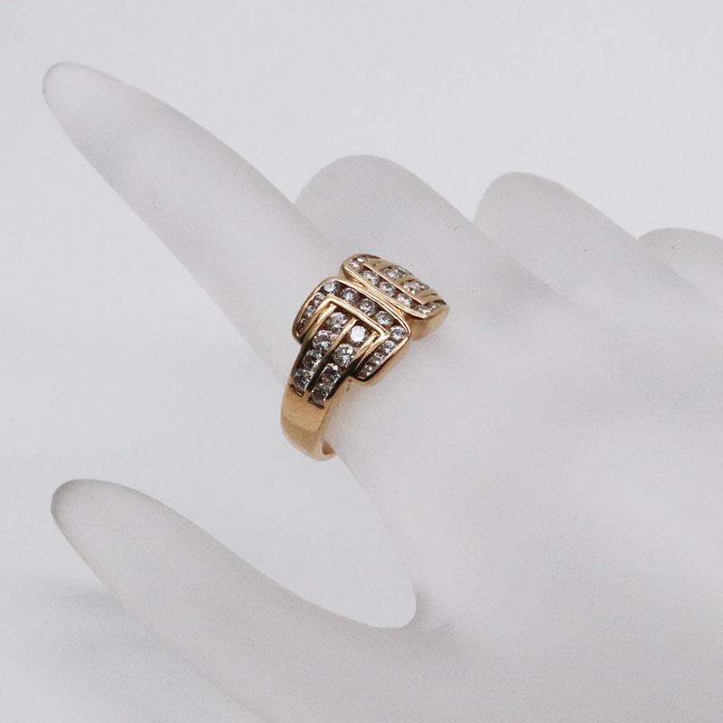 K18 ダイヤモンド付デザインリング 医協 No.1052 D1.2ct 日本サイズ#12
