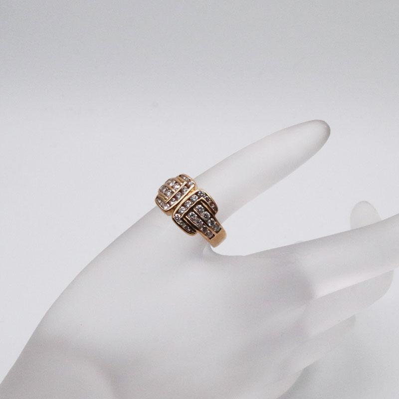K18 ダイヤモンド付デザインリング 医協 No.1052 D1.2ct 日本サイズ#12