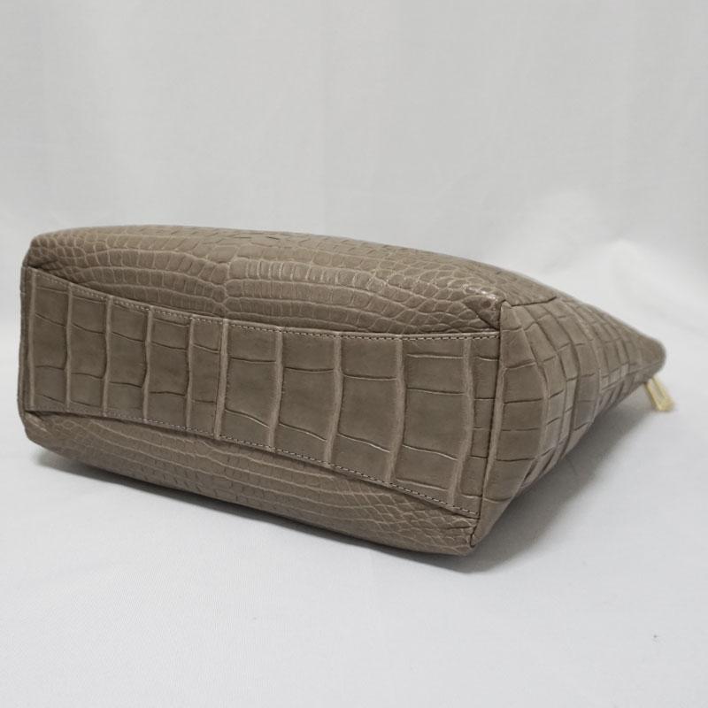 レザージュエルズ　JRA　マットクロコダイル　トートバッグ ☆極美品☆レザージュエルズ JRA認定 マットクロコダイル トート