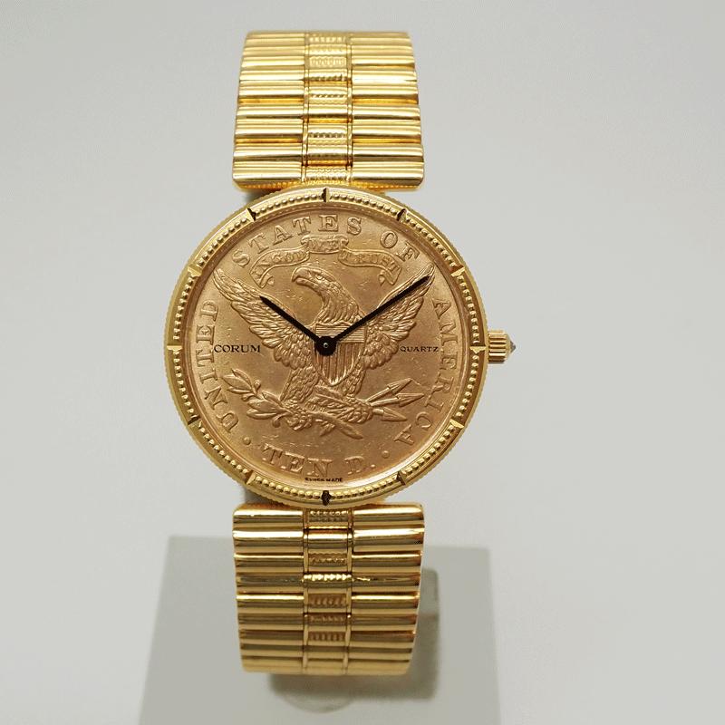 CORUM コルム コインウォッチ 10$ ブレスタイプ K18YG/10＄コイン 80.6  