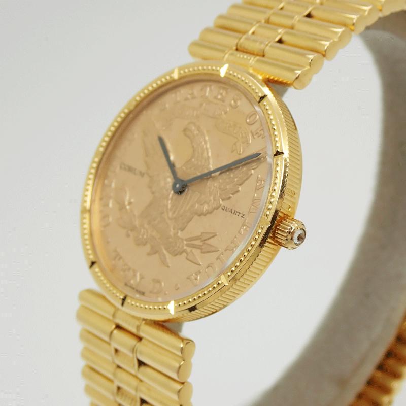 CORUM コルム コインウォッチ 10$ ブレスタイプ K18YG/10＄コイン 80.6