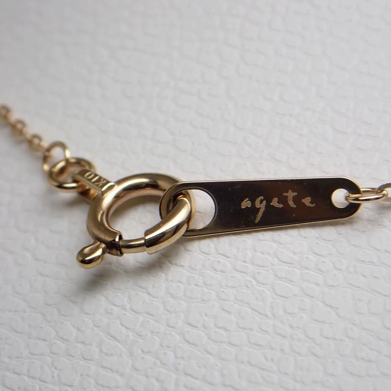 agete アガット K10 0.01ct ダイヤネックレス 0.6g FK5220_10212123002  