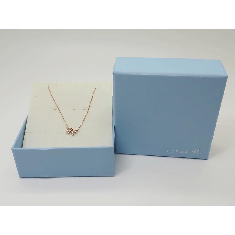 ヨンドシー1Pダイヤモンドイニシャル「A」ピンクゴールドネックレスk10