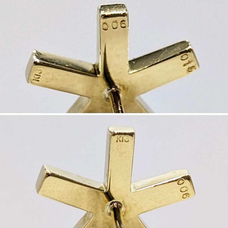 K18 ネクタイピン タイピン 1.5g 17mm ブラックダイヤモンド 0.06ct 