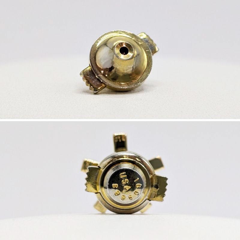 K18 ネクタイピン タイピン 1.5g 17mm ブラックダイヤモンド 0.06ct 