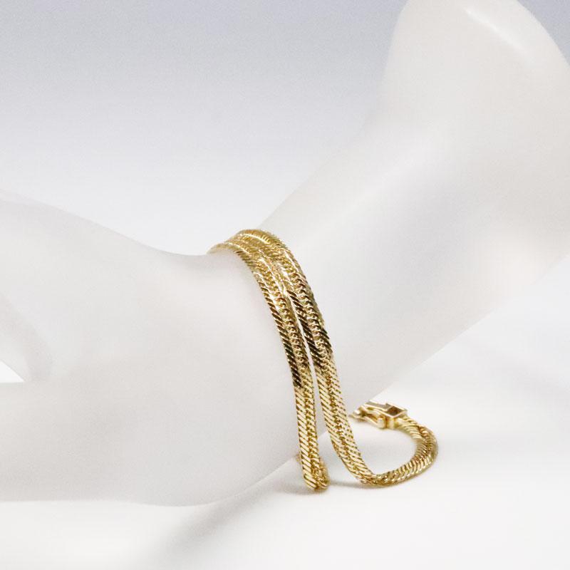 K18 750 アンクレット 喜平 トリプル 12面 実重量5.2g 約5g 幅約3mm 約