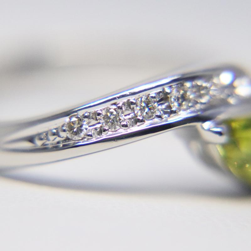 Pt900 カナリー・トルマリン リング イエロートルマリン 0.43ct D0 