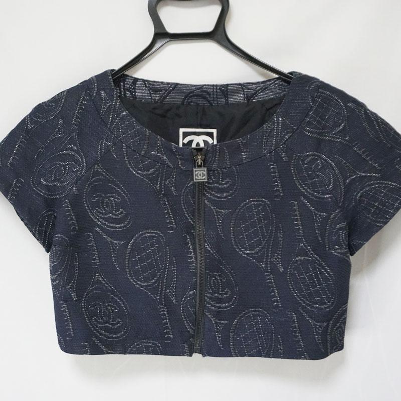 CHANEL（シャネル） テニスCCラケット ボレロカーディガン ネイビー系