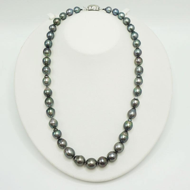 美品】黒蝶真珠 バロックパール ネックレス ブラック K14WGクラスプ