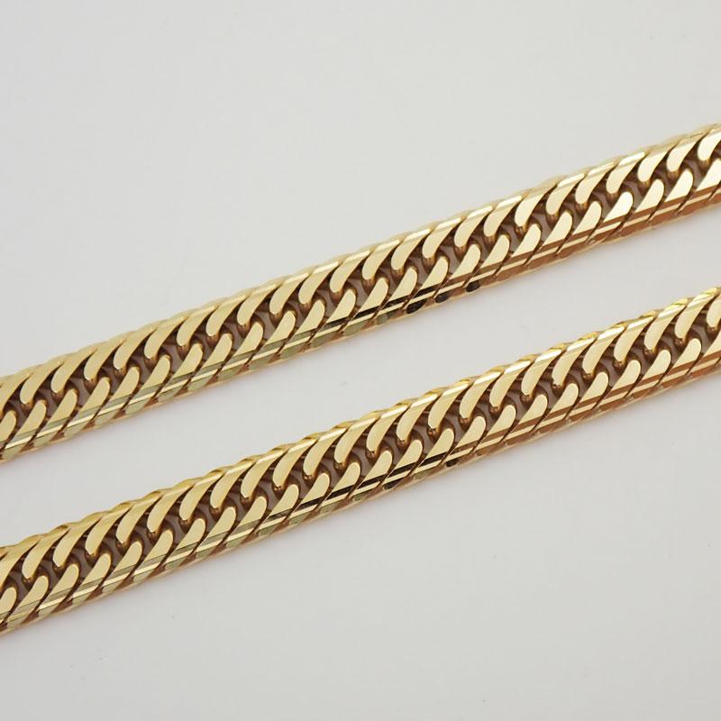 K18 喜平 ネックレス トリプル14面 Mカット 総重量約20.7g ネック約