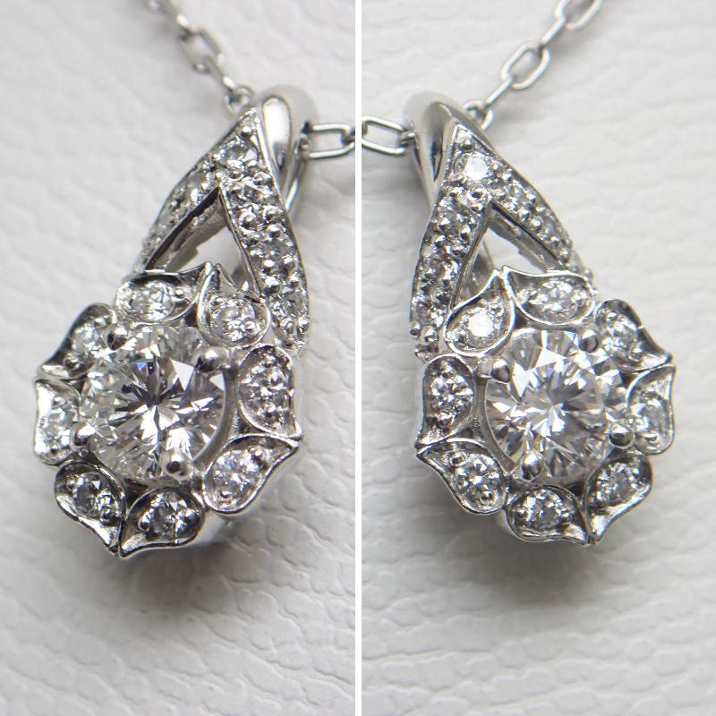 ROYAL ASSCHER ロイヤルアッシャー Pt950 ダイヤモンド ネックレス D0  