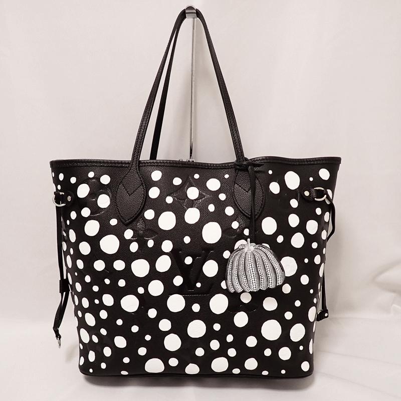 中古美品 ルイヴィトン トートバッグ LV × YK ネヴァーフル MM 草間
