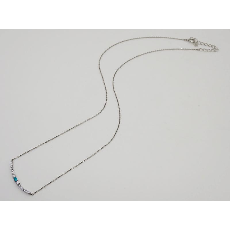 スタージュエリー Pt950/850 パライバトルマリン ダイヤ ネックレス STAR JEWELRY スタージュエリー PT950 40cm パライバトルマリン