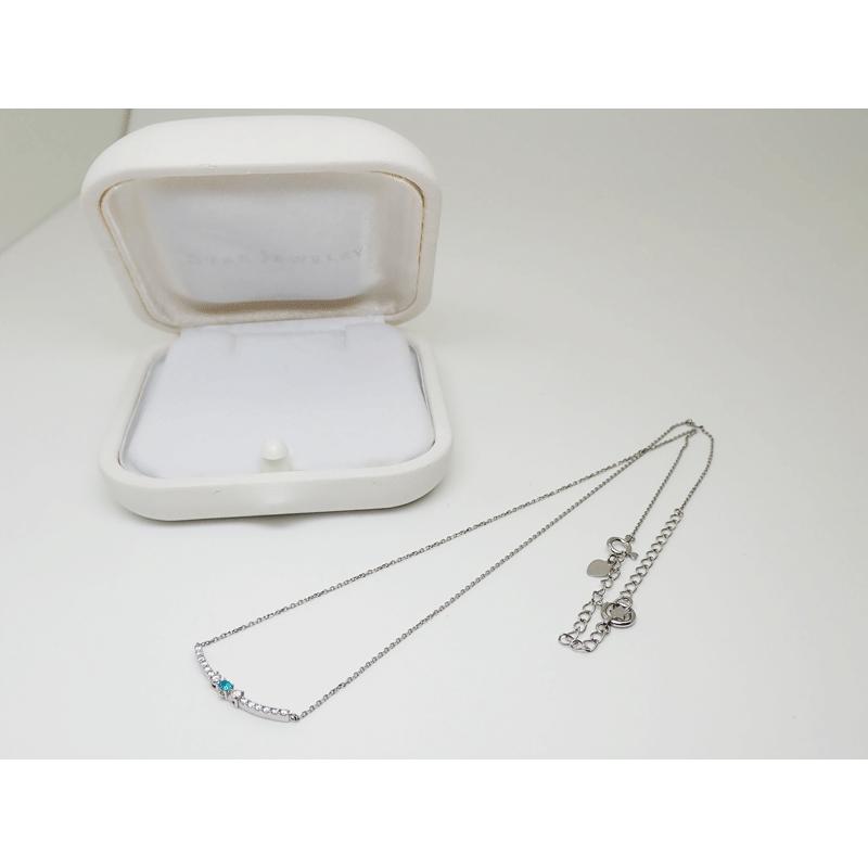 スタージュエリー Pt950/850 パライバトルマリン ダイヤ ネックレス STAR JEWELRY スタージュエリー PT950 40cm パライバトルマリン