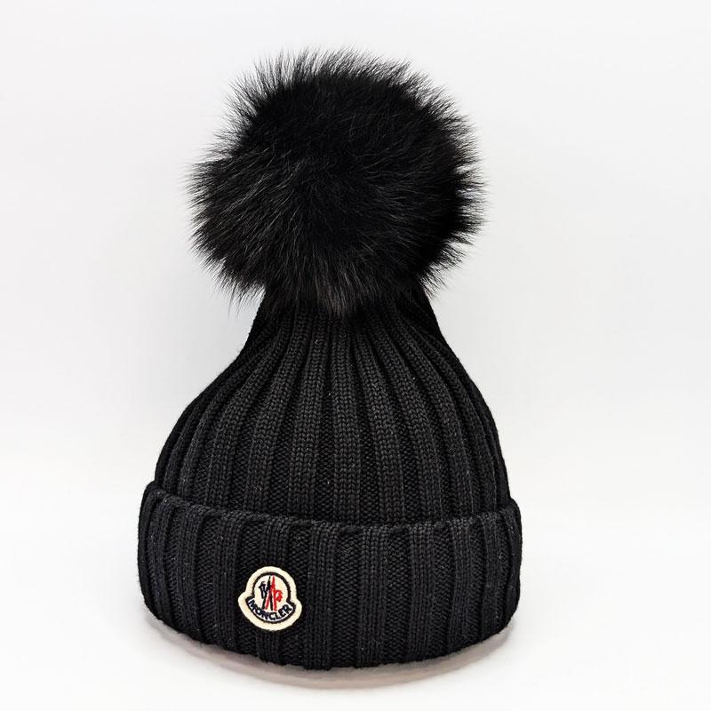 未使用品 MONCLER ブラック ニット帽 【公式通販】