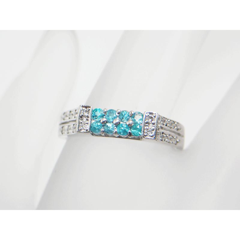 パライバトルマリン＆ダイヤPT900リング 12号 楽天市場】パライバトルマリン 0.39ct リング 12号 PT900