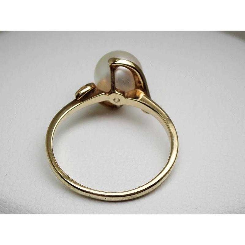 MIKIMOTO ミキモト K14 あこや真珠 7.6mm リング サイズ＃11.5号 美品