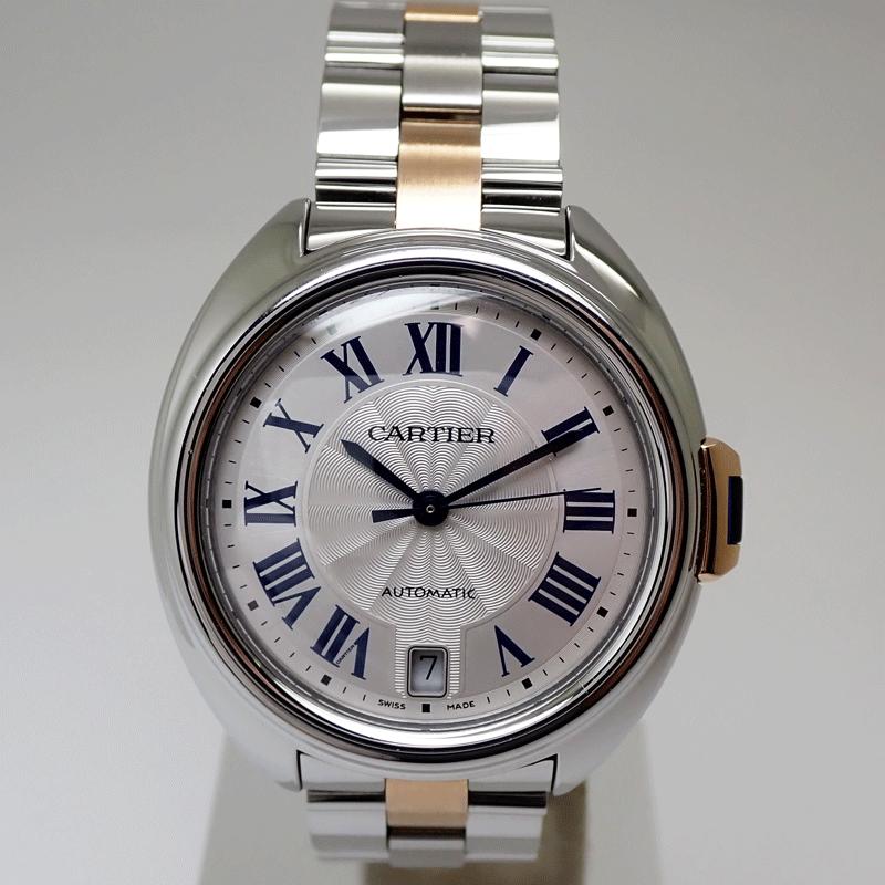 カルティエ 【CARTIER】クレ ドゥ カルティエ ウォッチ 35mm スティール オートマティック K18PG コンビブレス レディース 自動巻き 女性用腕時計 W2CL0003 CLE DE CARTIER WATCH SS AT【Aランク】【中古】 Cartier - カルティエ 【CARTIER】クレ ドゥ カルティエ ウォッチ 35mm