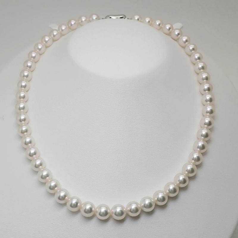 未使用保管品 オーロラ 天女 花珠ネックレス アコヤ 真珠 8.0mm-8.5mm