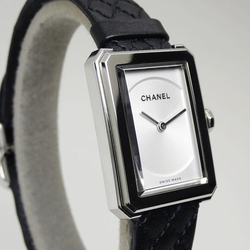 CHANEL】 シャネル QZ/SS×レザー ボーイフレンド・スモール 腕時計