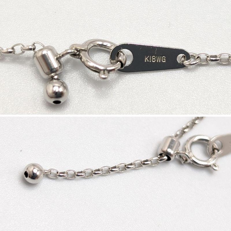 Shun 薔薇の花びらペンダント ダイヤモンドネックレス K18WG/PT900 D0 