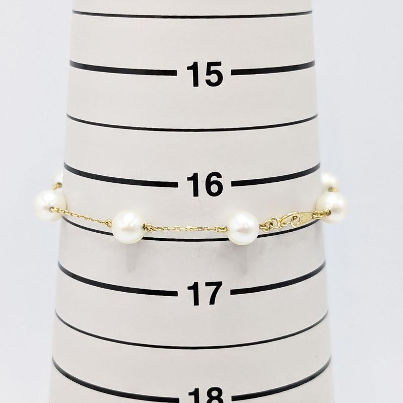 TASAKI 田崎真珠 タサキ 総重量約3.6g パールブレスレット 16.5cm 真珠 ゴールド G750刻印 K18 パールステーション ...