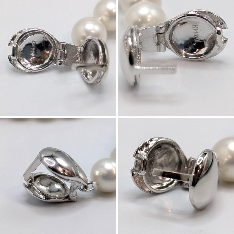 パールネックレス 7.5〜8mm K14WG ♪好きなところで留められるクラスプ