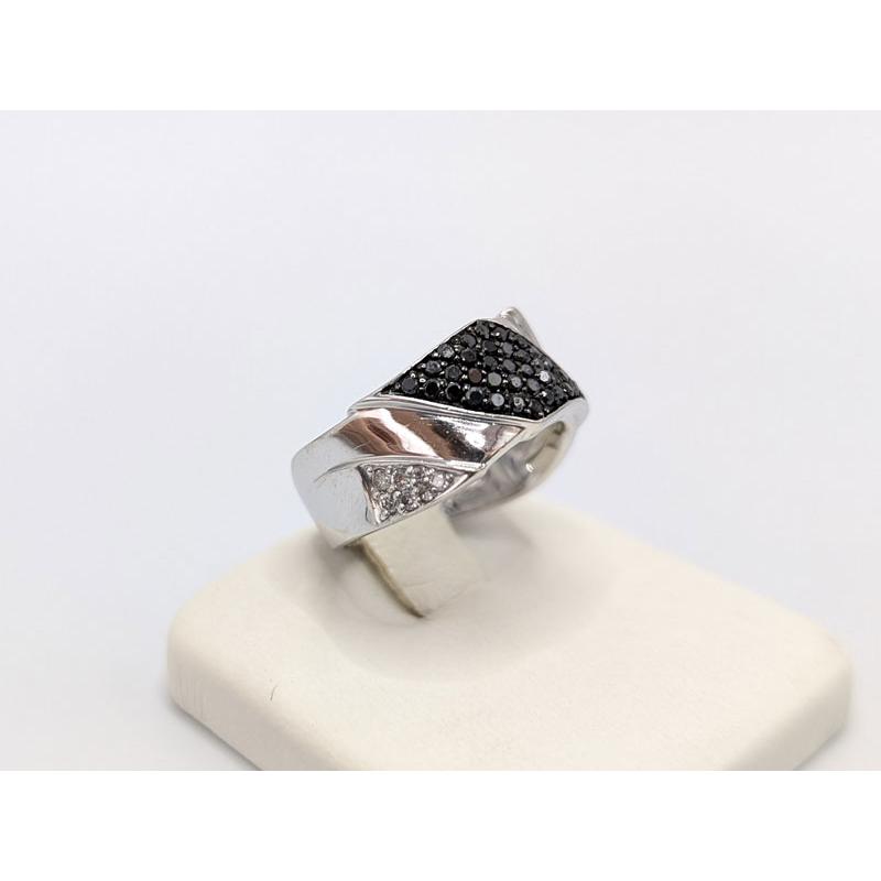 K18WG ブラックダイヤモンド リング 指輪 0.51ct サイズ＃15号 総重量 