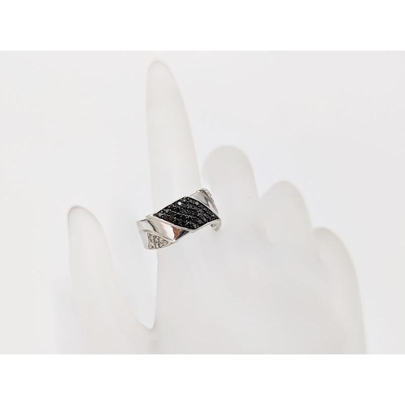 K18WG ブラックダイヤモンド リング 指輪 0.51ct サイズ＃15号 総重量 