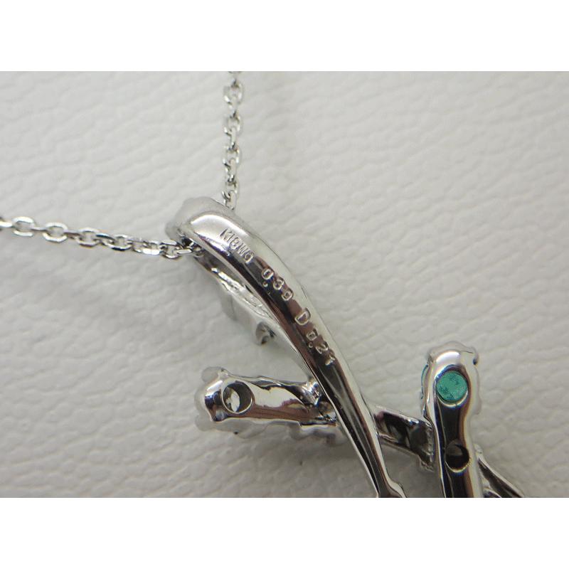 K18WG 天然パライバトルマリン ダイヤモンド 0.39ct D0.21ct 鑑別書付 