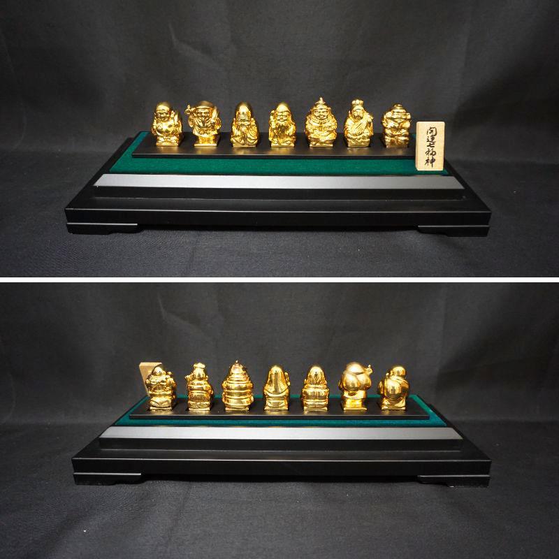 中古保管品】大蔵省造幣局 K18 開運七福神 オブジェ 置物 58.6g ガラス