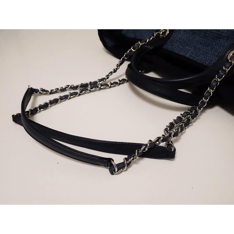 新品同様【CHANEL】シャネル ラージショッピングトートバッグ ブルー