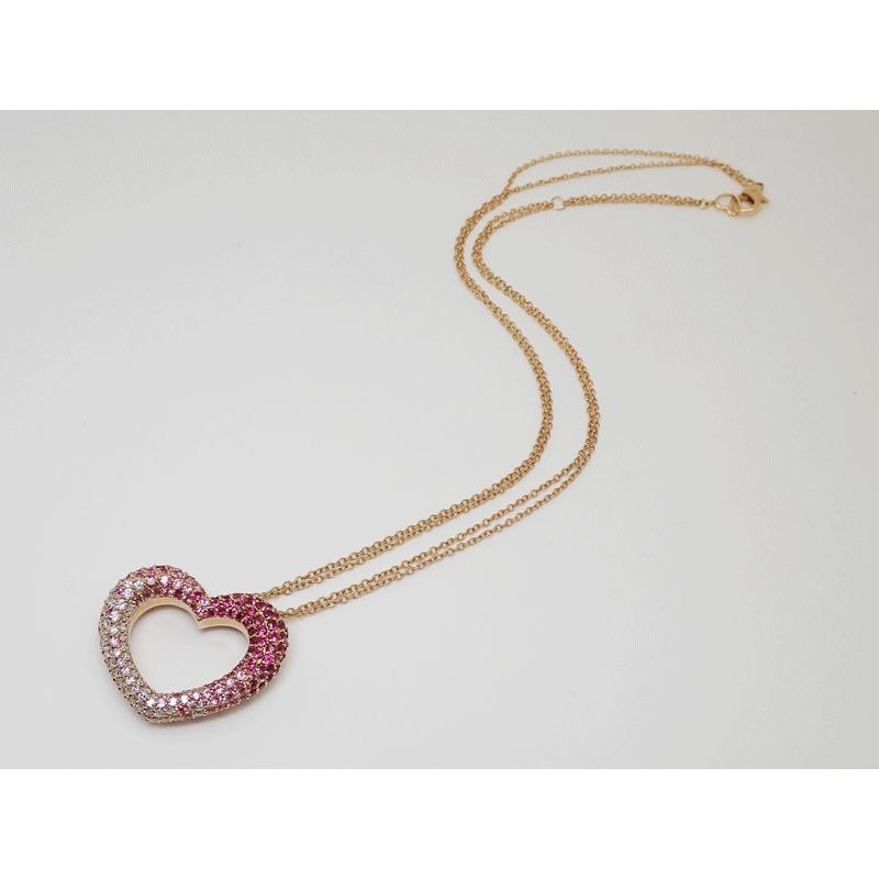ポンテヴェキオ K18PGピンク ハート ネックレス EMOZIONE Sサイズ