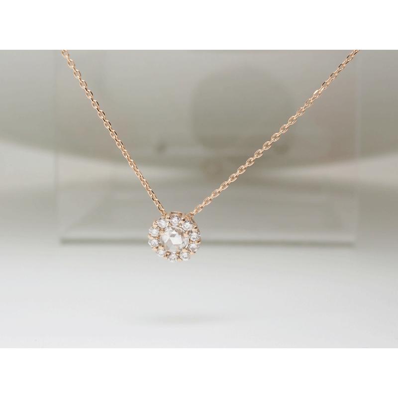 k18 上質天然 ダイヤモンド デザイン ネックレス D0.30ct 1.8g 新品 