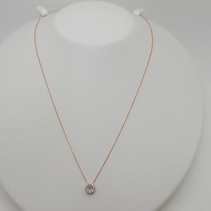 k18 上質天然 ダイヤモンド デザイン ネックレス D0.30ct 1.8g 新品 