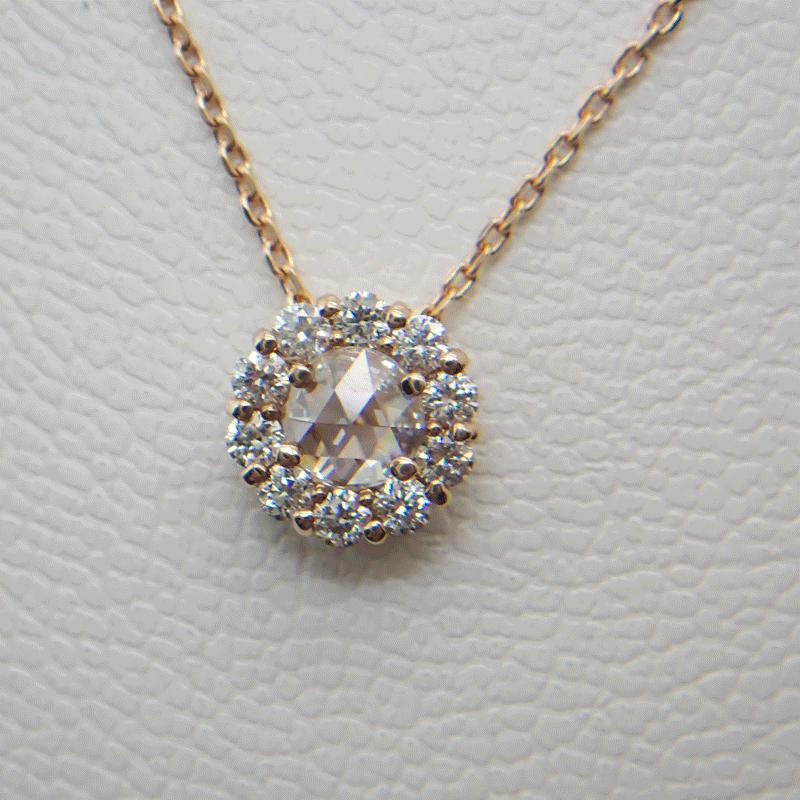 k18 上質天然 ダイヤモンド デザイン ネックレス D0.30ct 1.8g 新品 