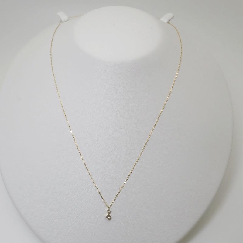 agete アガット K18 プリンセスダイヤ 0.15ct ネックレス 2016年冬限定