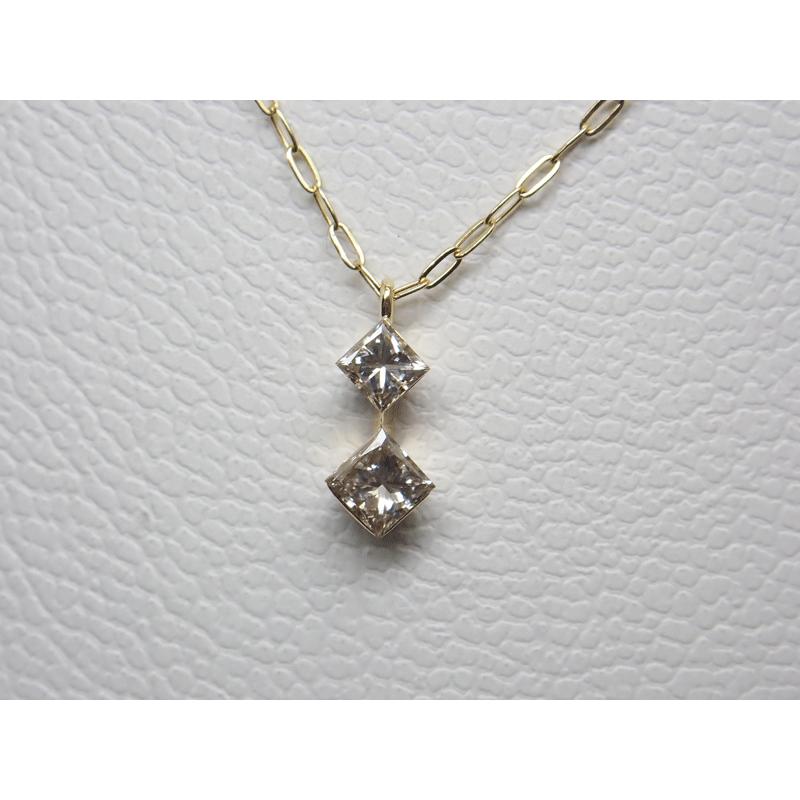 agete アガット K18 プリンセスダイヤ 0.15ct ネックレス 2016年冬限定