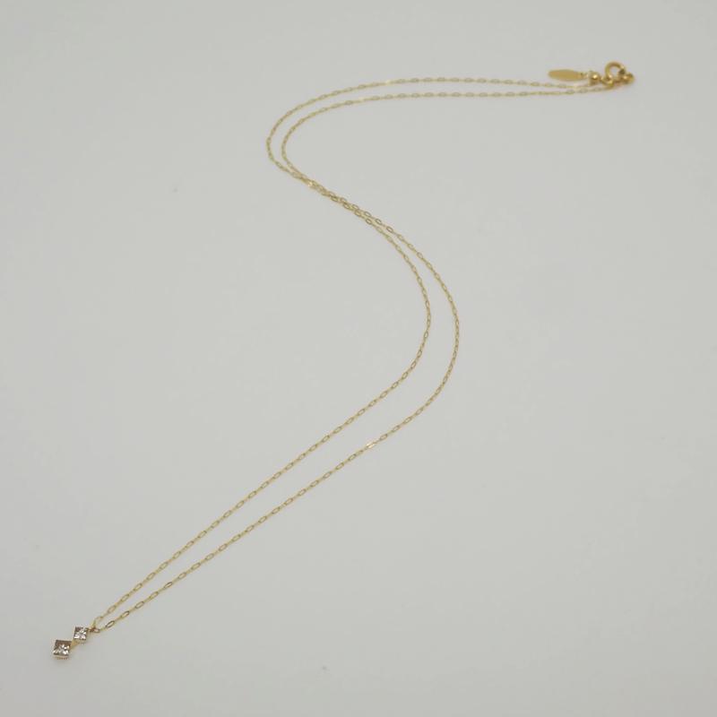agete アガット K18 プリンセスダイヤ 0.15ct ネックレス 2016年冬限定