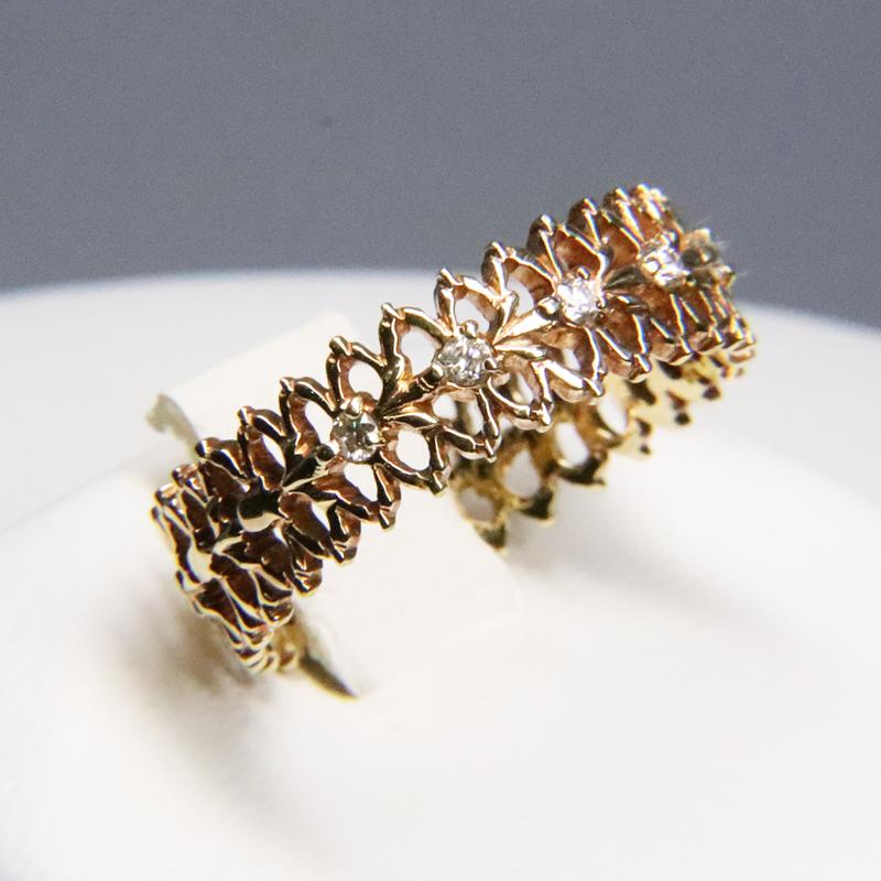 agete（アガット） K14 ダイヤ リング D0.08ct 指輪 重量約3.2g 日本