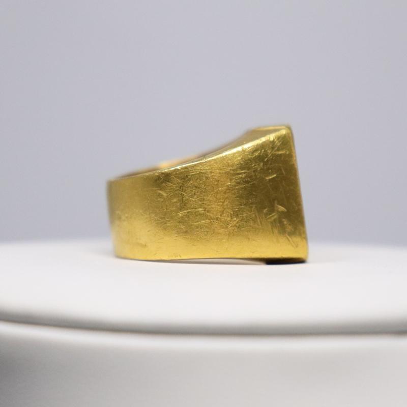 希少 K24 純金 リング 指輪 日本サイズ＃21.5号 重量約56.0g 印台 金