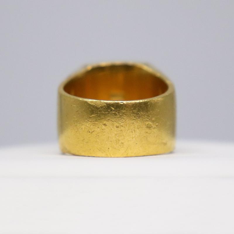 希少 K24 純金 リング 指輪 日本サイズ＃21.5号 重量約56.0g 印台 金