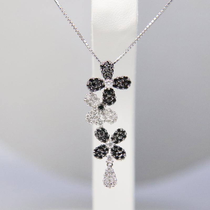 K18 WG ブラックダイヤ ネックレス D0.50ct K0.50ct 約6.4g ネック約 
