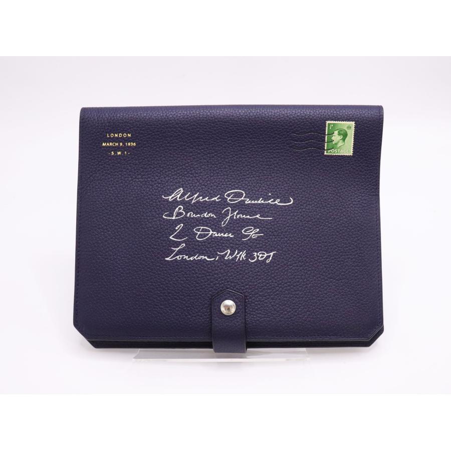 dunhill（ダンヒル） エンベロープ 手帳カバー ネイビー レザー 文房具