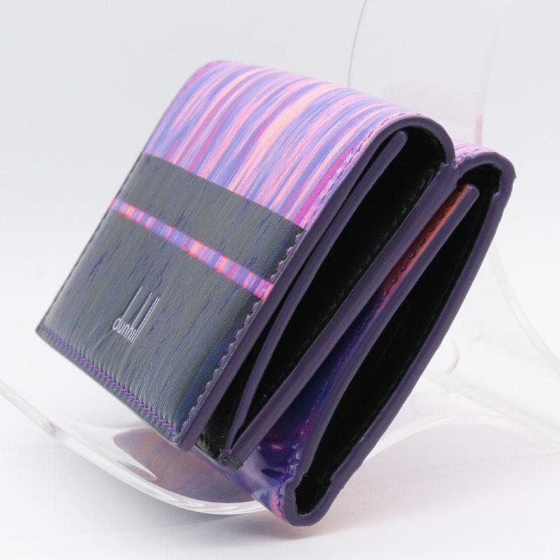新品】ダンヒル dunhill コンパクトウォレット 530LILAC ライラック 三